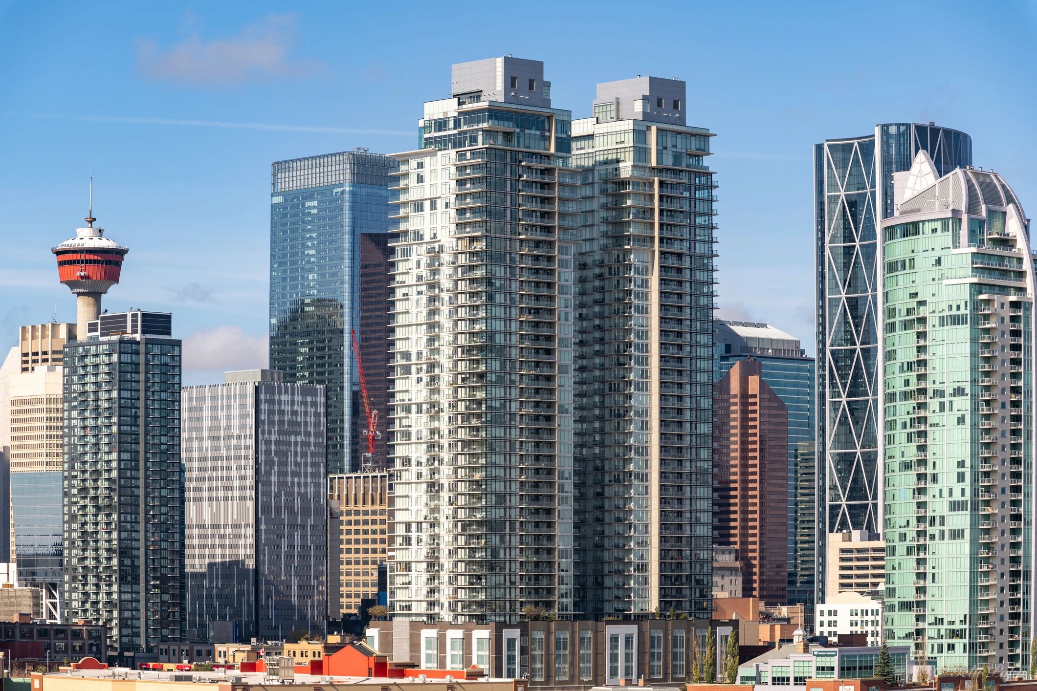 High rise buildings in downtown Calgary.